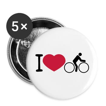 i love love love bike riders ride biker spor - Buttons large 2.2''/56 mm (5-pack) - white - Front