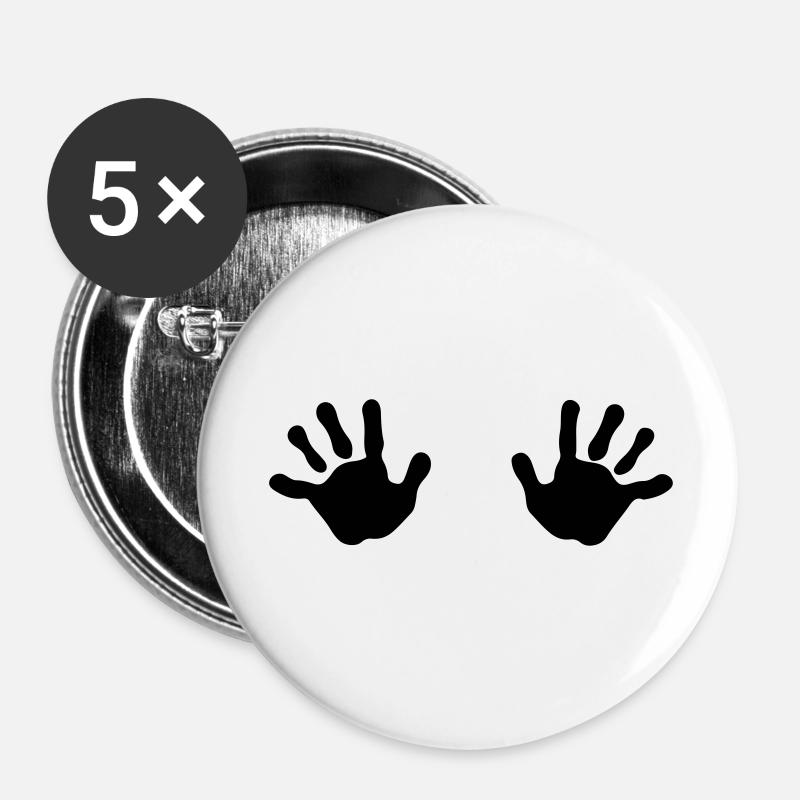Two Hands - Buttons large 2.2''/56 mm (5-pack) - white
