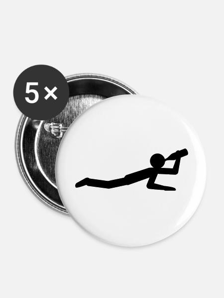 Drunkard On The Ground - Buttons groß 56 mm (5er Pack) - Weiß