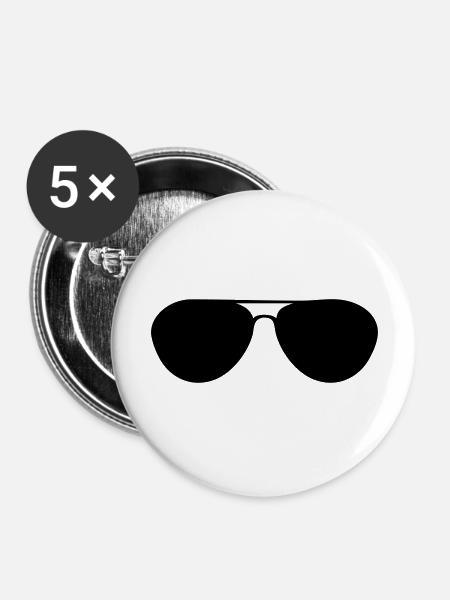 Sonnenbrille - Buttons groß 56 mm (5er Pack) - Weiß
