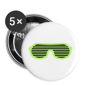 Party Glasses - Buttons large 2.2''/56 mm (5-pack) - white - Front