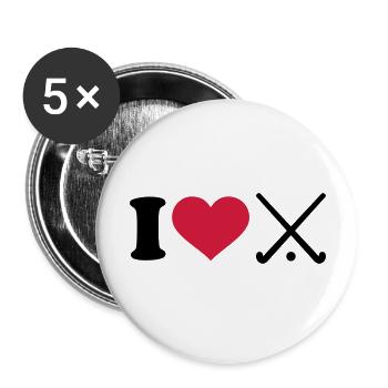 Hockey - Buttons groß 56 mm (5er Pack) - Weiß - Vorne