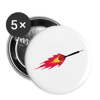 Dart Fire - Lot de 5 grands badges (56 mm) - blanc - Devant