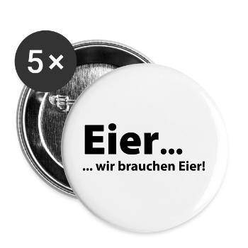 Eggs, we need eggs - Buttons large 2.2''/56 mm (5-pack) - white - Front