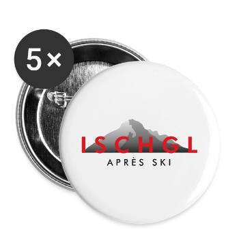 Ischgl Apres Ski Wintersport Design - Buttons groß 56 mm (5er Pack) - Weiß - Vorne