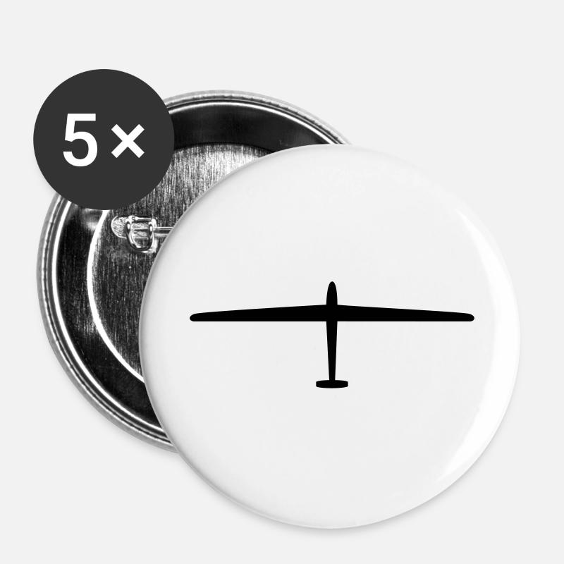 Glider / / glider / / Aircraft / / sailor - Buttons large 2.2''/56 mm (5-pack) - white
