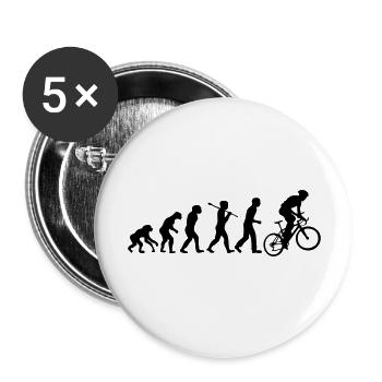 Evolution de l'homme en VTT - Lot de 5 grands badges (56 mm) - blanc - Devant