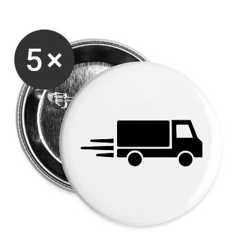 LKW - Buttons groß 56 mm (5er Pack) - Weiß - Vorne