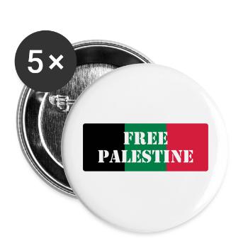 Free Palestine - Lot de 5 grands badges (56 mm) - blanc - Devant