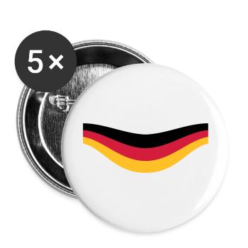 deutschland flagge sport team crew germany farben - Buttons groß 56 mm (5er Pack) - Weiß - Vorne