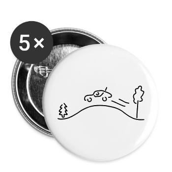 rallye-auto - Buttons groß 56 mm (5er Pack) - Weiß - Vorne