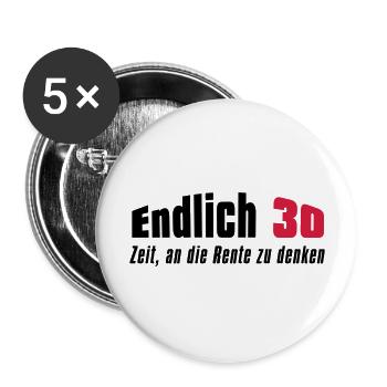 Endlich 30 - Buttons groß 56 mm (5er Pack) - Weiß - Vorne