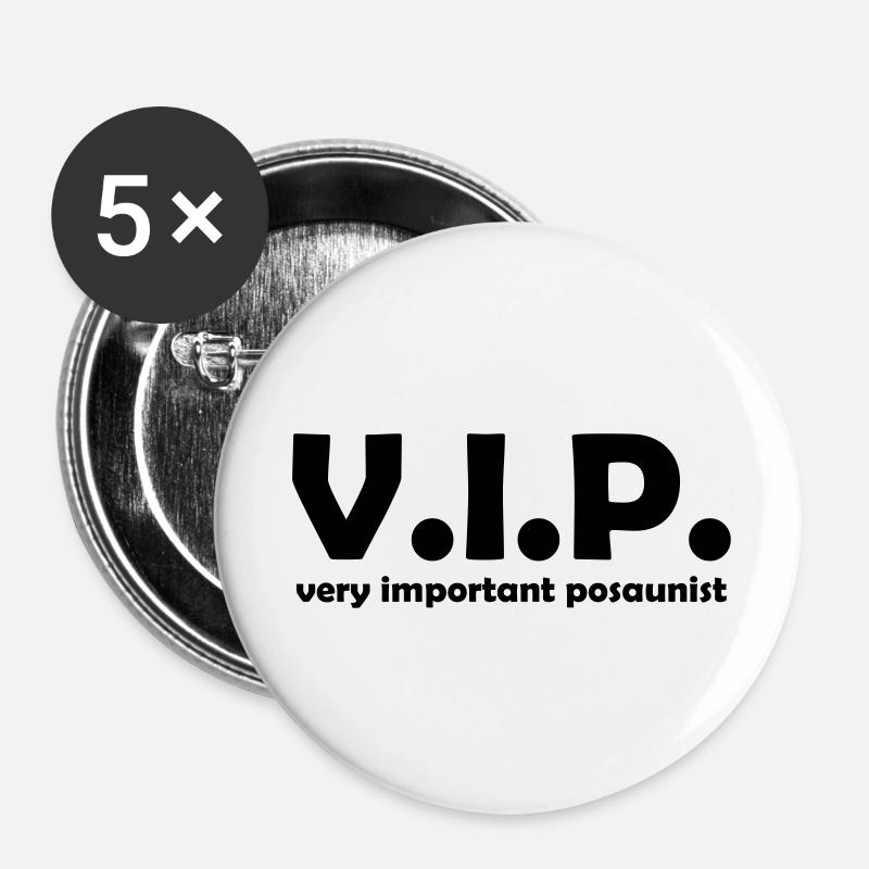 Very important Posaunist Posaune Sprüche - Buttons groß 56 mm (5er Pack) - Weiß
