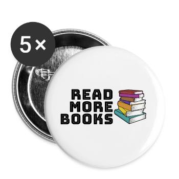 Read more books - Lot de 5 grands badges (56 mm) - blanc - Devant