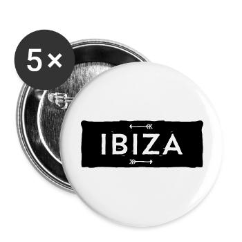 HAPPENS IN IBIZA STAYS IN IBIZA - Lot de 5 grands badges (56 mm) - blanc - Devant
