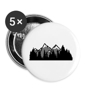mountains huegel forest mountainous trip vacation vacation nad - Buttons large 2.2''/56 mm (5-pack) - white - Front