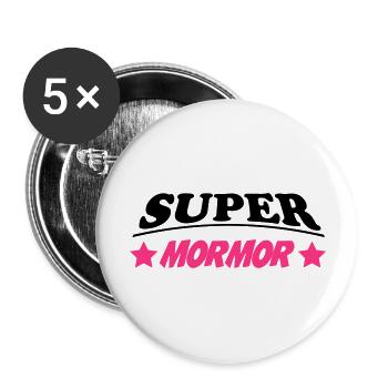 Super mormor - Buttons large 2.2''/56 mm (5-pack) - white - Front