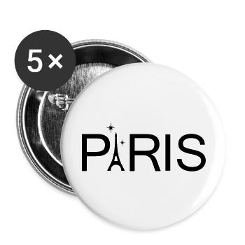 Paris - Buttons groß 56 mm (5er Pack) - Weiß - Vorne