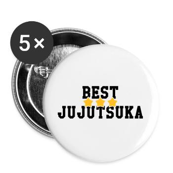 Jujutsu Jiu Jitsu Jiujitsu Ju-jitsu Jiu-jitsu - Buttons large 2.2''/56 mm (5-pack) - white - Front