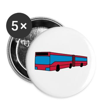 Bus - Buttons groß 56 mm (5er Pack) - Weiß - Vorne