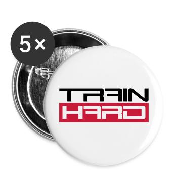 workout cool design text dumbbell train hard exerc - Buttons large 2.2''/56 mm (5-pack) - white - Front