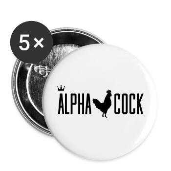 hahn alpha cock - Buttons large 2.2''/56 mm (5-pack) - white - Front