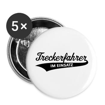 Treckerfahrer Im Einsatz (Trecker / Traktor / V1) - Buttons groß 56 mm (5er Pack) - Weiß - Vorne