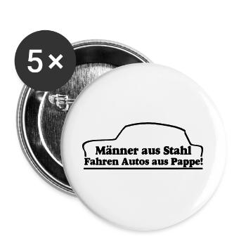  , Männer aus Stahl..., DDR Kult (25) - Buttons groß 56 mm (5er Pack) - Weiß - Vorne