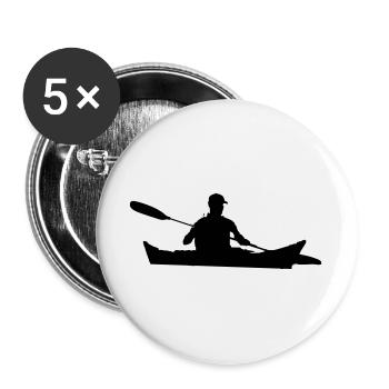 Kanu Kajak - Buttons groß 56 mm (5er Pack) - Weiß - Vorne
