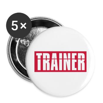 Red coach logo - Buttons large 2.2''/56 mm (5-pack) - white - Front