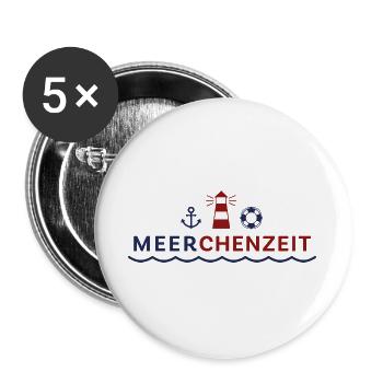 Meerchenzeit - Buttons groß 56 mm (5er Pack) - Weiß - Vorne