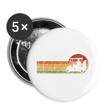 Golfcart Retro Golfer Golf Club Golf Ball Golf Golf - Buttons large 2.2''/56 mm (5-pack) - white - Front