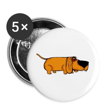 Lustige Hunde 14 - Buttons groß 56 mm (5er Pack) - Weiß - Vorne