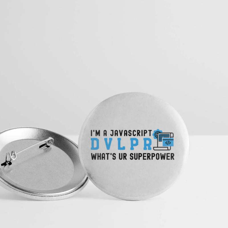 I'm a Javascript Developer what's your Superpower Buttons large 2.2''/56 mm (5-pack)