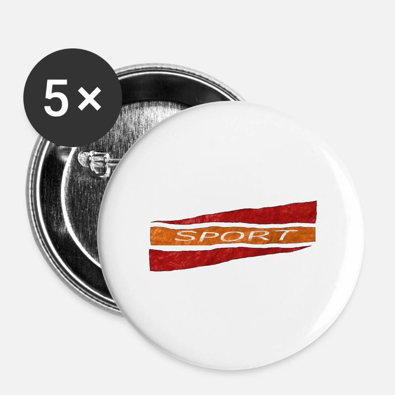 Sport - Buttons large 2.2''/56 mm (5-pack) - white