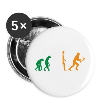 Die Evolution von Hurling - Buttons groß 56 mm (5er Pack) - Weiß - Vorne