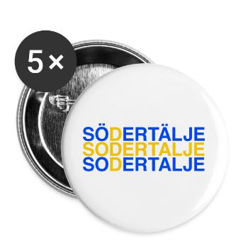 SÖDERTÄLJE - Sweden - Swedish flag - Buttons large 2.2''/56 mm (5-pack) - white - Front
