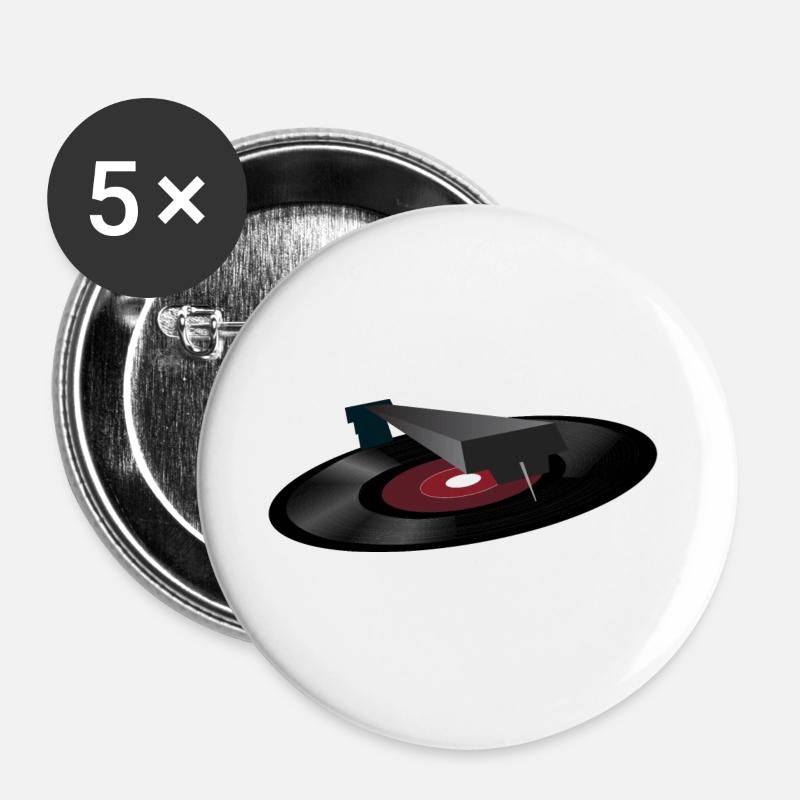 vinyl record - Buttons large 2.2''/56 mm (5-pack) - white