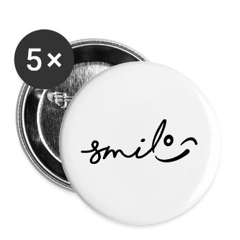Smile with a wink. Smile, smile face. - Buttons large 2.2''/56 mm (5-pack) - white - Front