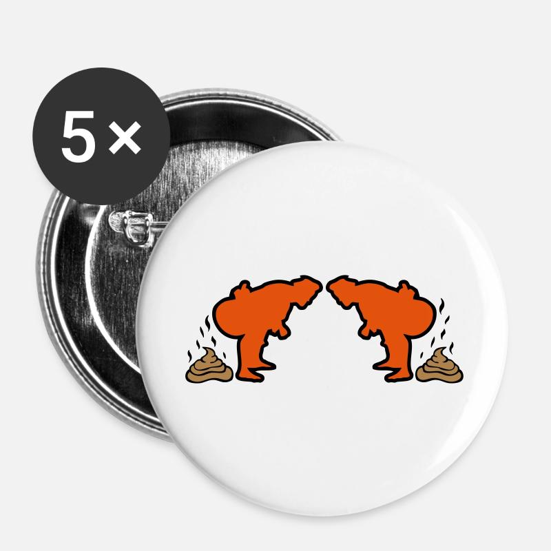 sumotori chie lort vokser agterstavn - Buttons/Badges stor, 56 mm (5-pack) - hvid