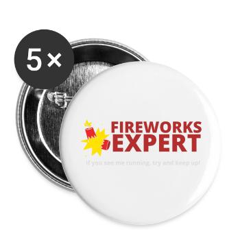 FIREWORKS EXPERT - Buttons large 2.2''/56 mm (5-pack) - white - Front