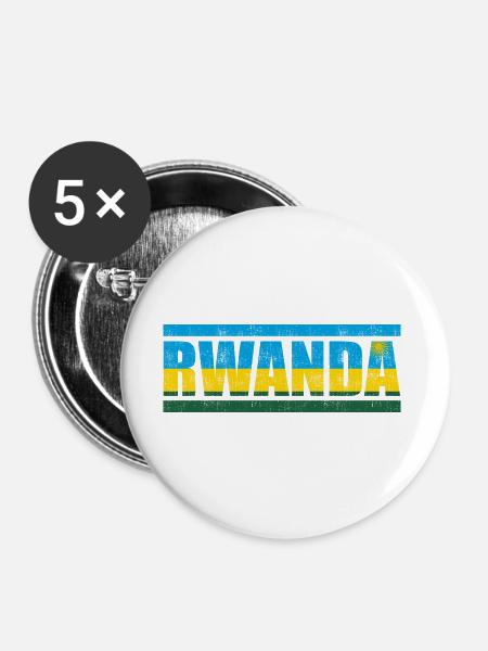 Ruanda - Buttons groß 56 mm (5er Pack) - Weiß