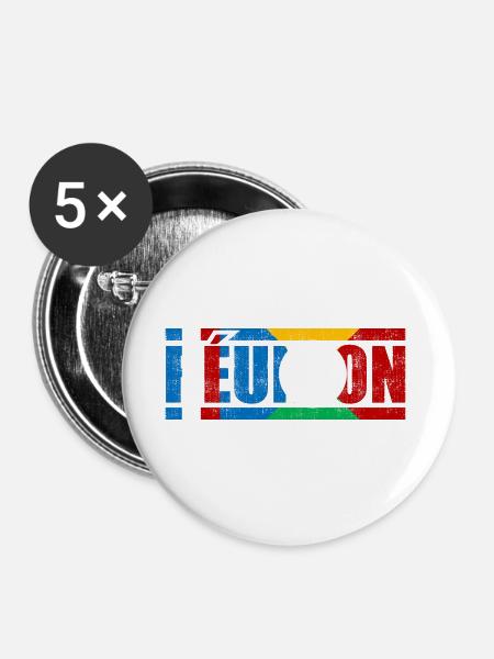 Réunion - Buttons groß 56 mm (5er Pack) - Weiß
