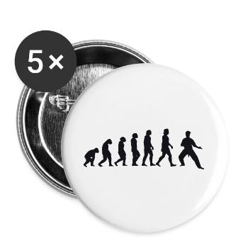 Evolution of Karate - Buttons large 2.2''/56 mm (5-pack) - white - Front