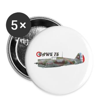 Hawk 75 - Lot de 5 grands badges (56 mm) - blanc - Devant