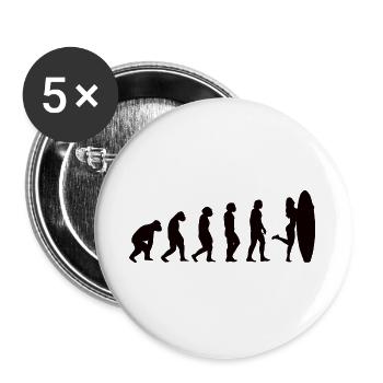 Surferin Surfbrett surfen Evolution Wellenreiten - Buttons groß 56 mm (5er Pack) - Weiß - Vorne