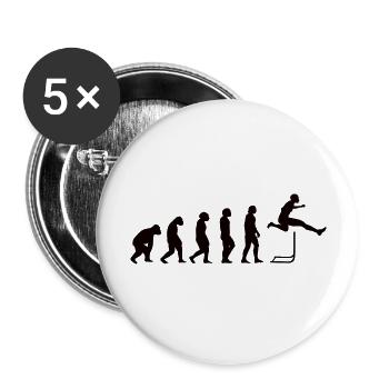 Hürdenläufer Hürdenlauf Evolution Leichtathletik - Buttons groß 56 mm (5er Pack) - Weiß - Vorne