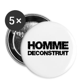 Homme déconstruit - Lot de 5 grands badges (56 mm) - blanc - Devant