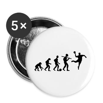 Evolution Handball; Anti-Fußball - Buttons groß 56 mm (5er Pack) - Weiß - Vorne
