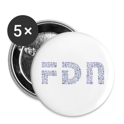 Logo French Data Network picto - Lot de 5 grands badges (56 mm)